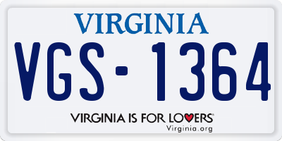 VA license plate VGS1364