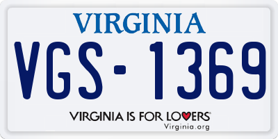 VA license plate VGS1369