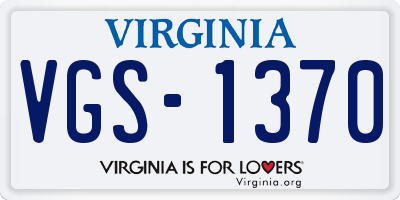 VA license plate VGS1370