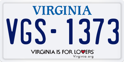 VA license plate VGS1373