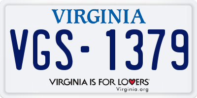 VA license plate VGS1379