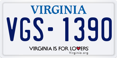 VA license plate VGS1390