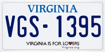 VA license plate VGS1395