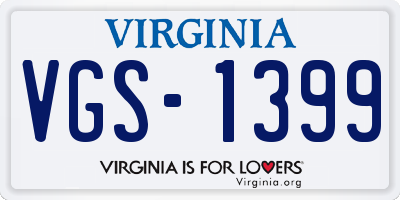 VA license plate VGS1399