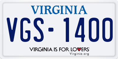 VA license plate VGS1400