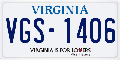 VA license plate VGS1406