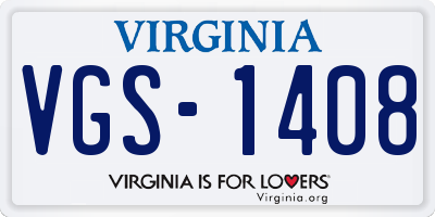 VA license plate VGS1408