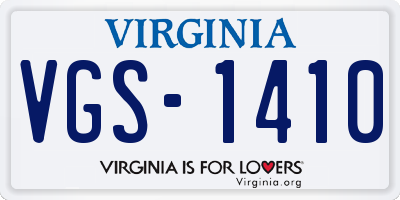 VA license plate VGS1410
