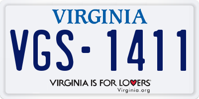 VA license plate VGS1411