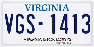 VA license plate VGS1413