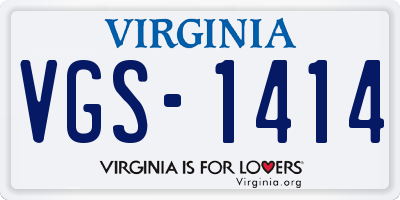 VA license plate VGS1414