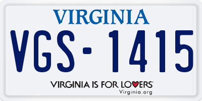 VA license plate VGS1415