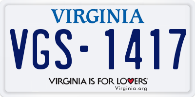 VA license plate VGS1417