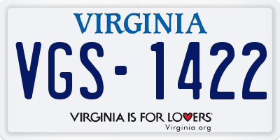VA license plate VGS1422
