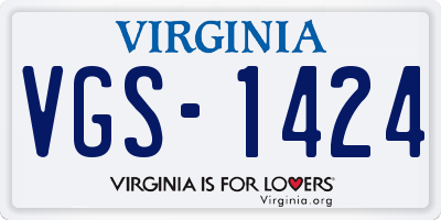 VA license plate VGS1424