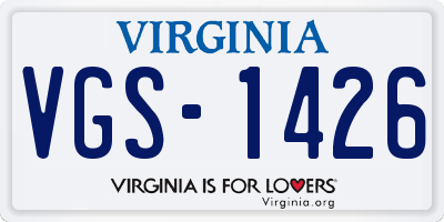 VA license plate VGS1426