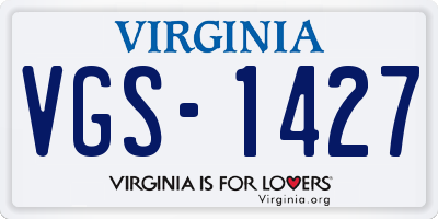 VA license plate VGS1427