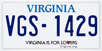 VA license plate VGS1429