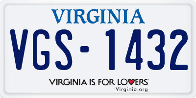 VA license plate VGS1432