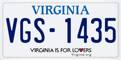 VA license plate VGS1435