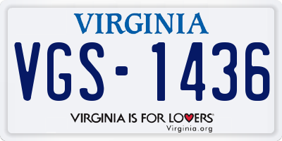 VA license plate VGS1436