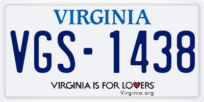 VA license plate VGS1438