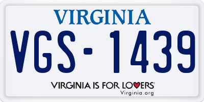 VA license plate VGS1439
