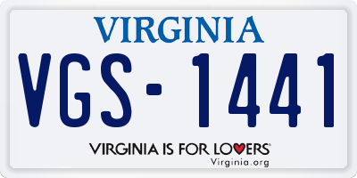 VA license plate VGS1441