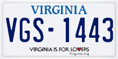 VA license plate VGS1443