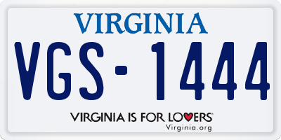 VA license plate VGS1444