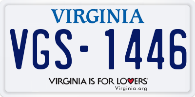 VA license plate VGS1446