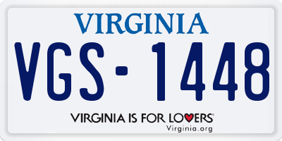 VA license plate VGS1448