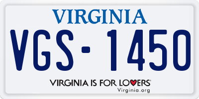 VA license plate VGS1450