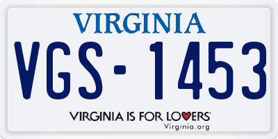 VA license plate VGS1453