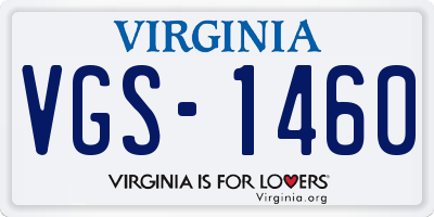 VA license plate VGS1460