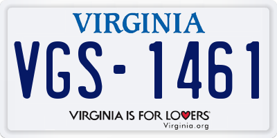VA license plate VGS1461