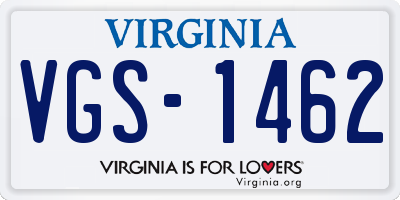 VA license plate VGS1462