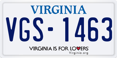 VA license plate VGS1463
