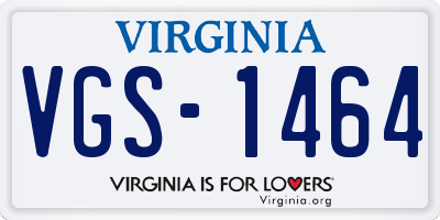 VA license plate VGS1464