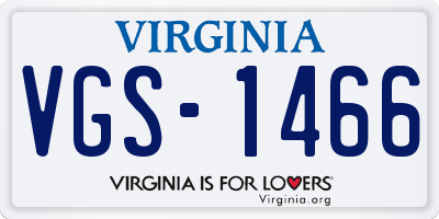VA license plate VGS1466
