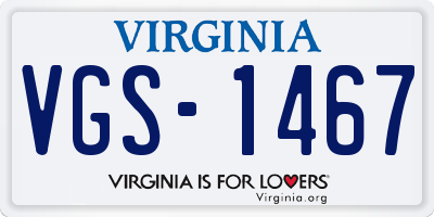VA license plate VGS1467