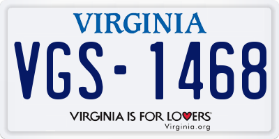 VA license plate VGS1468