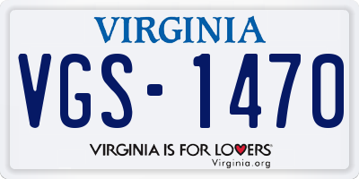 VA license plate VGS1470