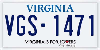 VA license plate VGS1471