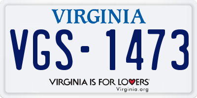 VA license plate VGS1473