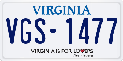 VA license plate VGS1477