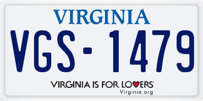 VA license plate VGS1479