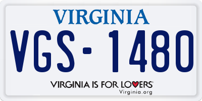 VA license plate VGS1480