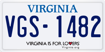 VA license plate VGS1482