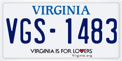 VA license plate VGS1483